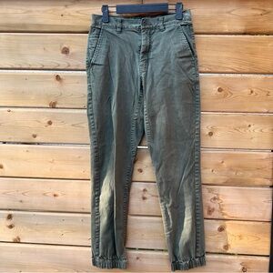 Roots Army Green Women's Jeans with elastic hem